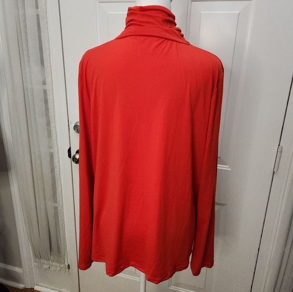 DoublJu Red Long Sleeve Mock Turtleneck Shirt  Size 2X - Picture 3 of 5